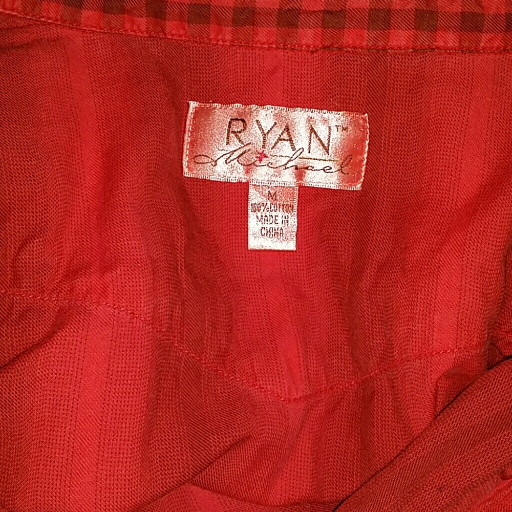 Ryan Michael Red Snap Tunic Medium - image 3